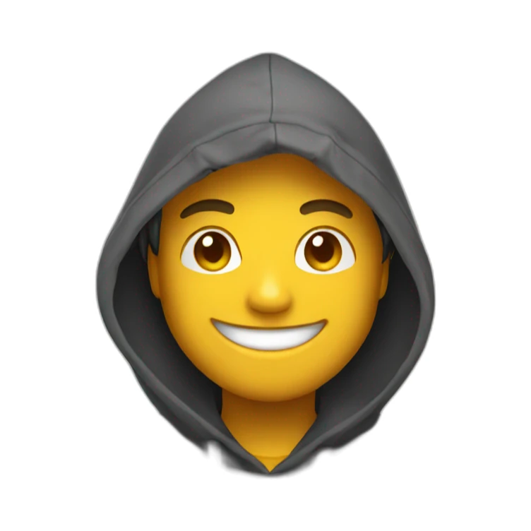 male hoodie smiling sticker