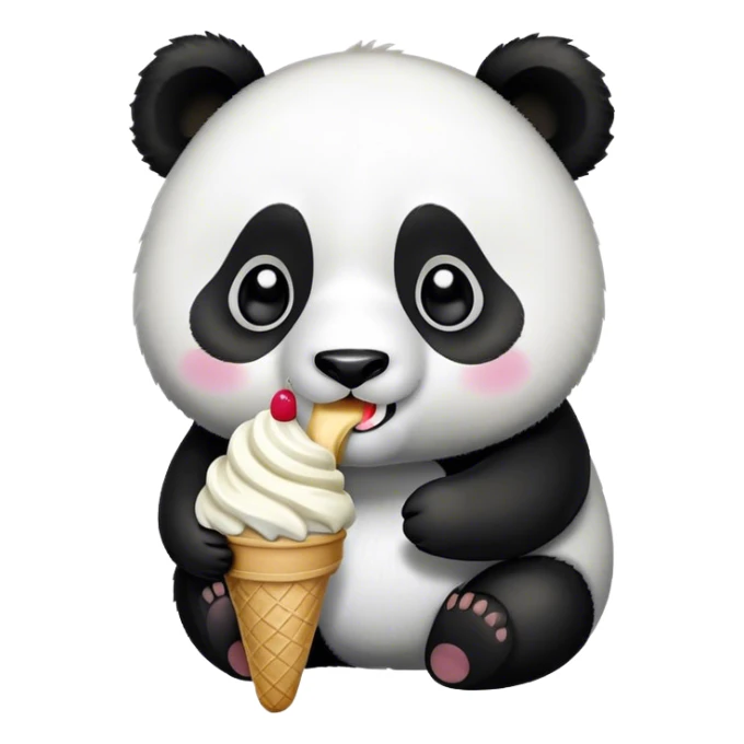 Panda eating ice cream sticker