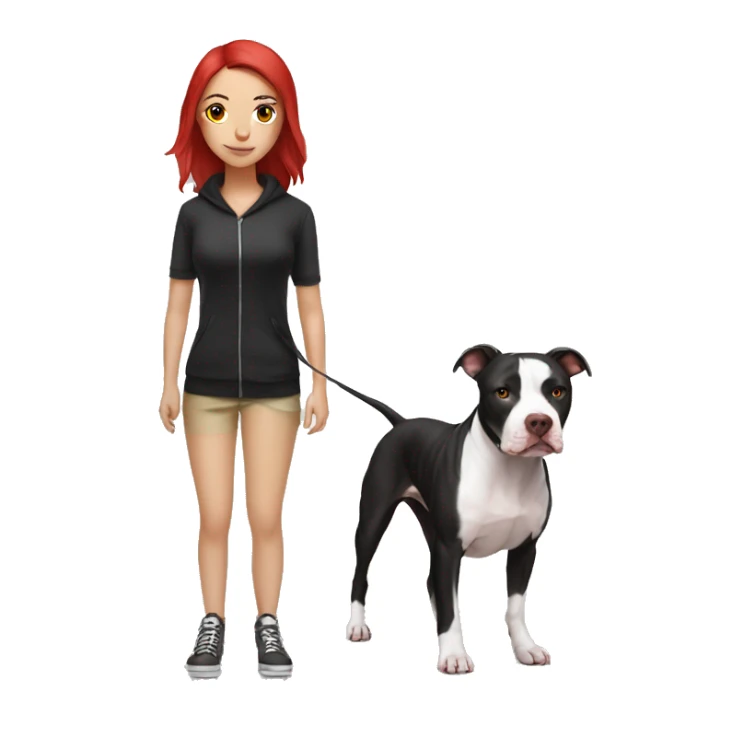 Black and white pitbull with red head girl owner sticker