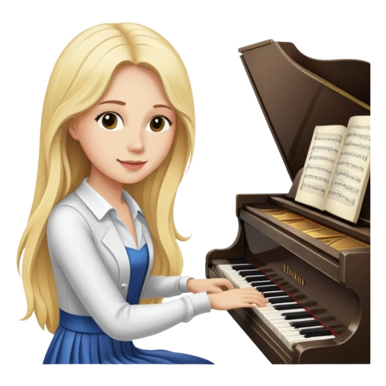 woman with long blonde hair playing the piano sticker