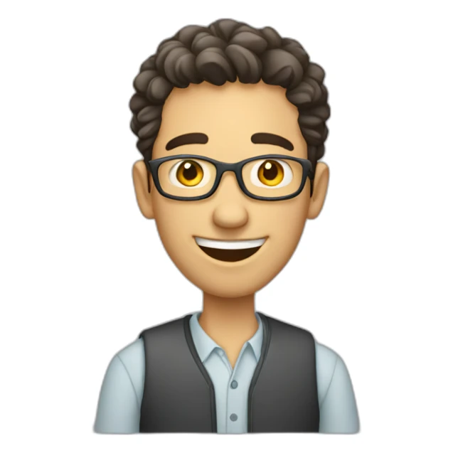 Funny young white man that represents an English a cool latino teacher sticker