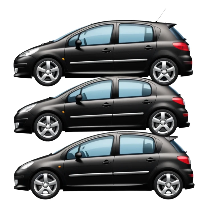 Siyah peugeot 307 yandan sticker