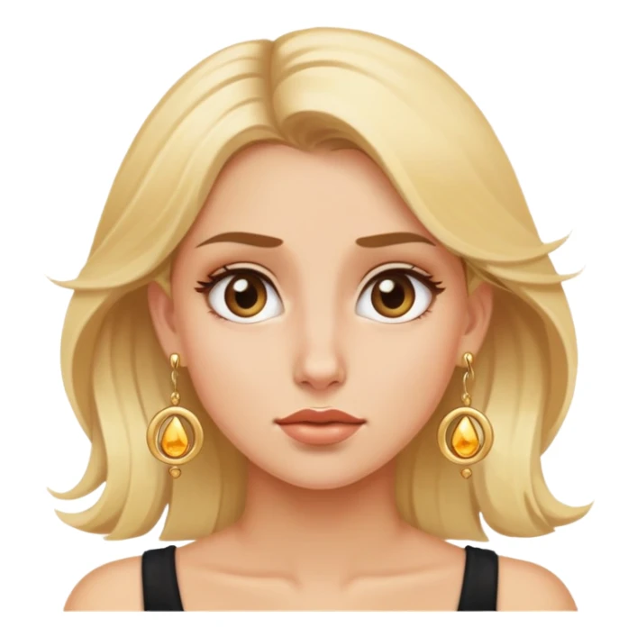 a blonde girl with golden earrings rolls her eyes sticker