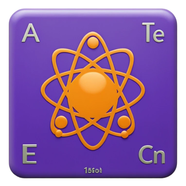 Generate 8 unique emoji-style icons representing chemical element tiles, atomic symbols, colorful science grid blocks, and laboratory chemistry themes. sticker