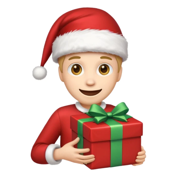 Laughing emoji with christmas sticker