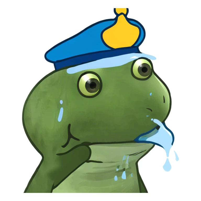 Mad with water coming out head sticker