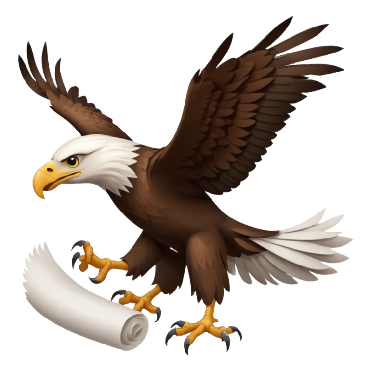 Eagle drag a roll of paper in his legs sticker