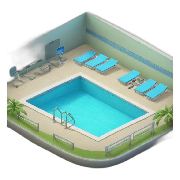 Swimming pool with driving boards and lanes sticker
