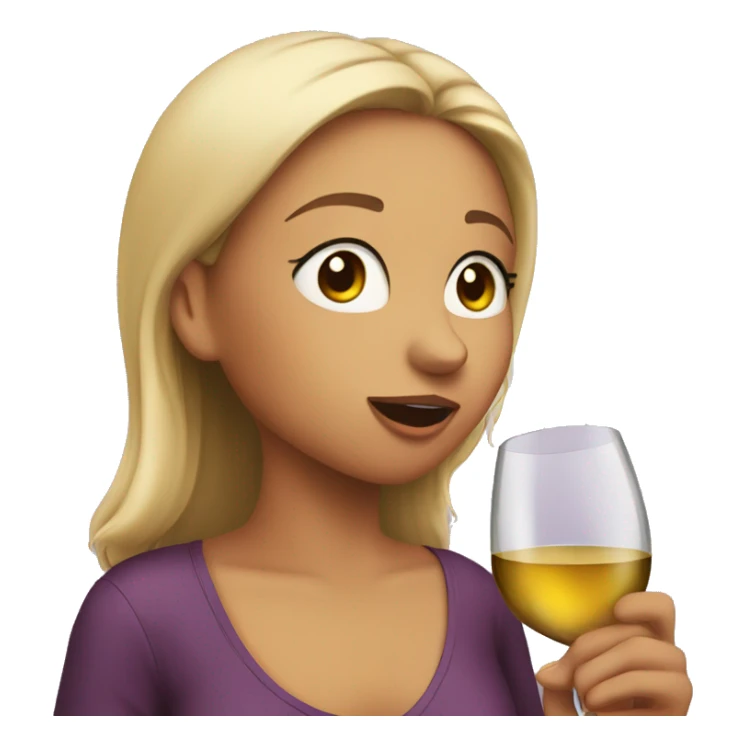 girl drinking wine with glass to her mouth sticker