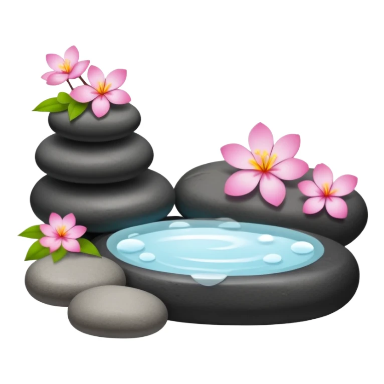 relaxing spa with hot stones and flowers sticker
