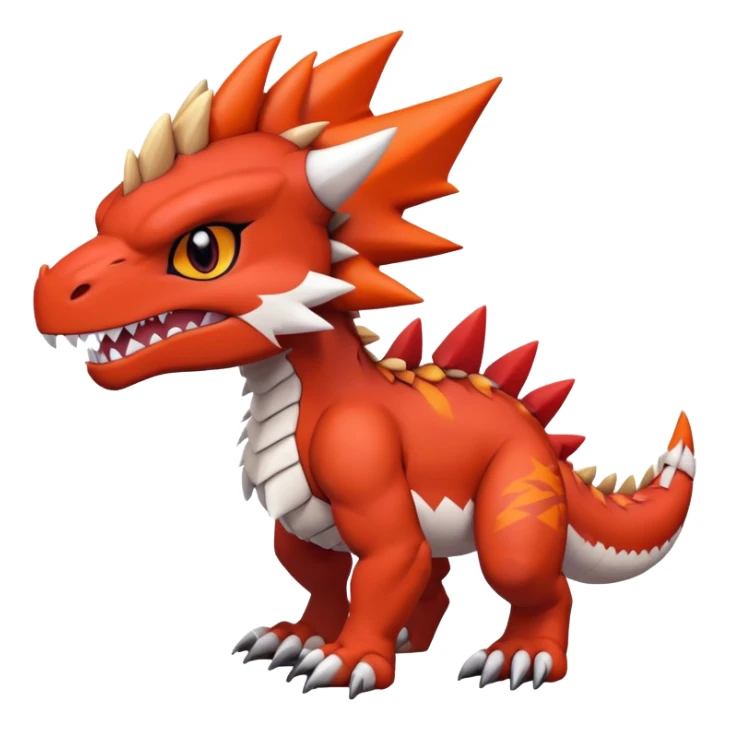 Cute Baby Chibi Guilmon-Tyrantrum-Tyrunt-hybrid (full body) sticker