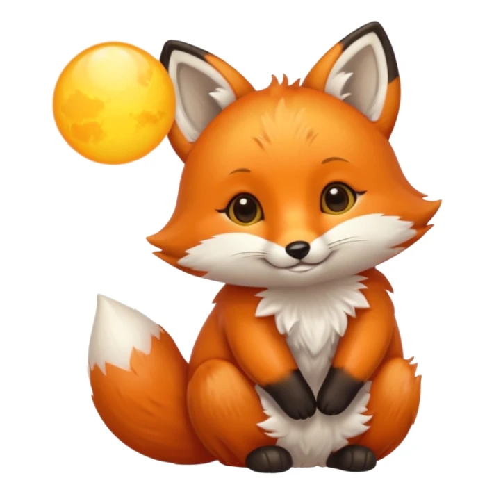 Baby fox carrying a sun ☀️🦊 sticker