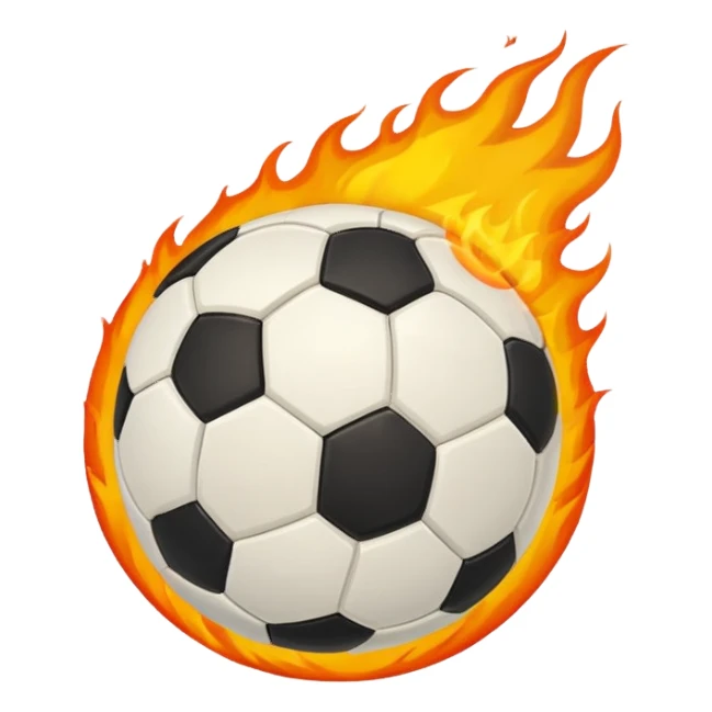 uma Bola de futebol que está em chamas sticker