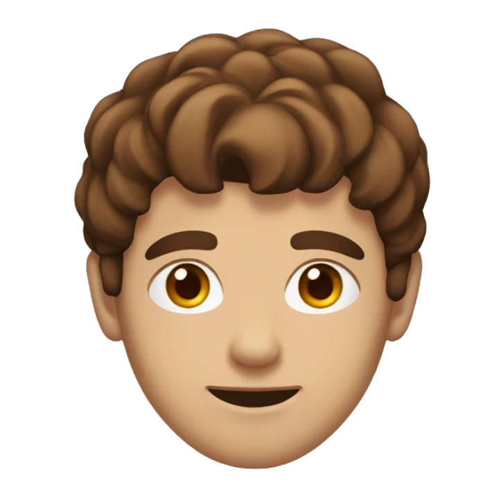 Brown hair guy with brown eyes with red hoodie pulled up sticker