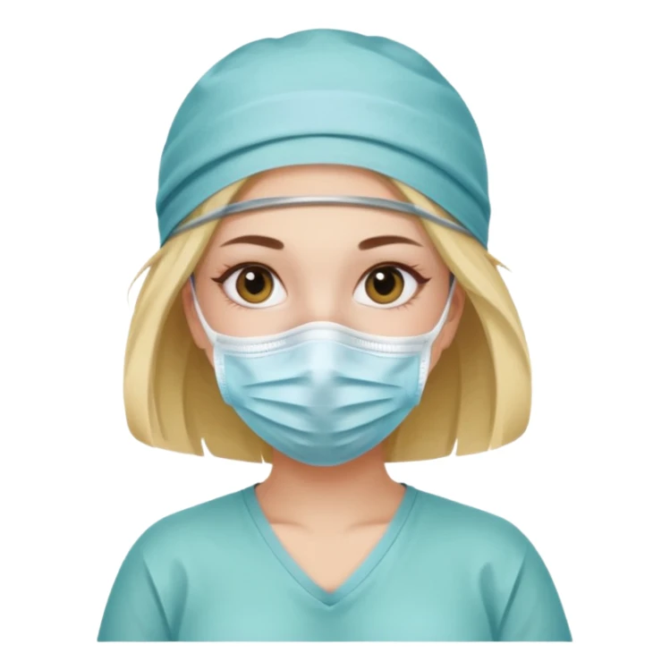 a girl wearing surgical mask sticker