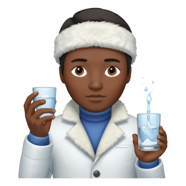 Antarctica person, eskimo glass, white coat sticker