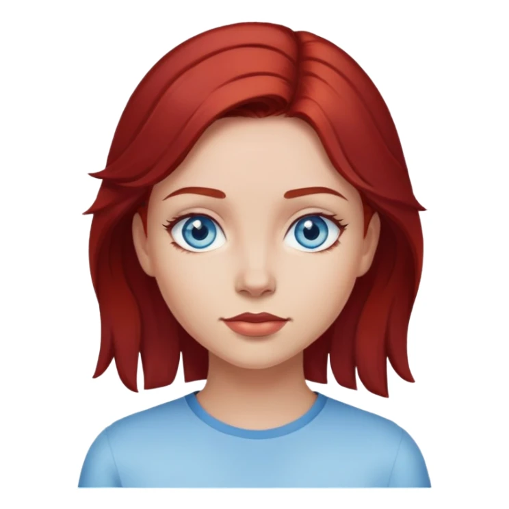 dark red hair girl with light blue eyes  sticker