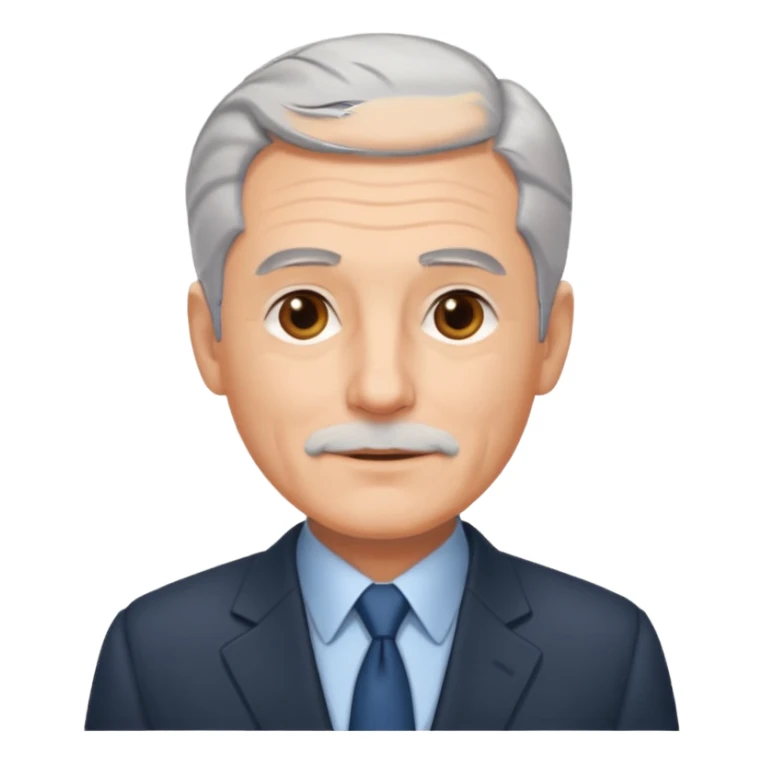 Homem de 60 anos cabelo cinza. Rosto sem pelos. sticker