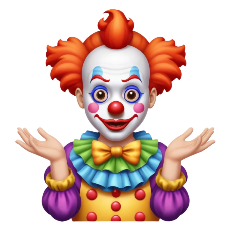 Clown shrugging sticker