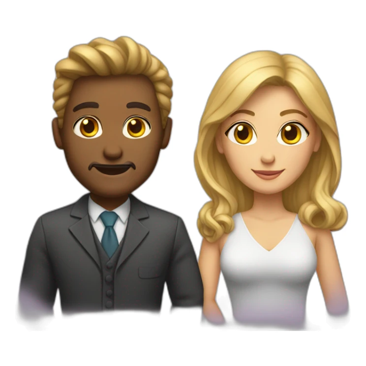 Dynamic duo man and woman sticker