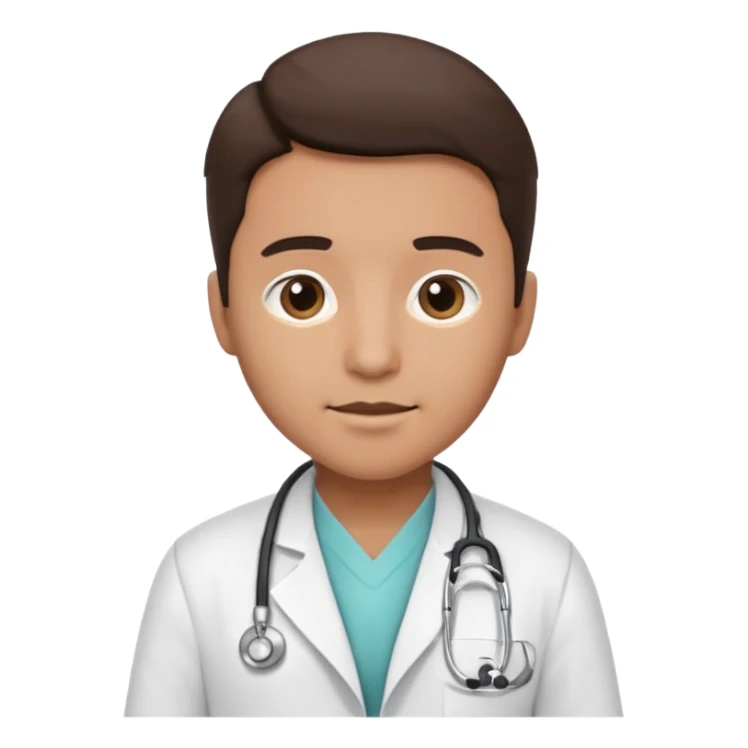 doctor emoji, stethoscope, medical coat sticker