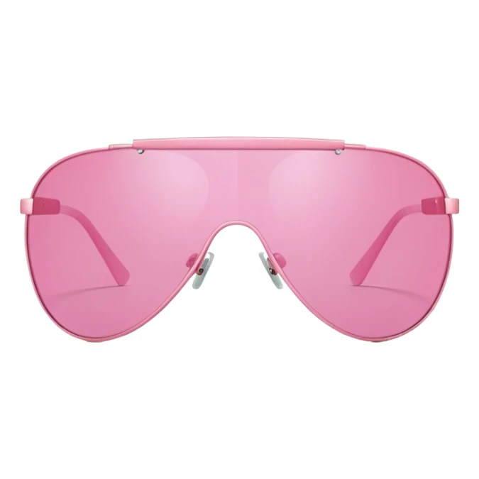 minimal design Y2K pink shield sunglasses, sleek one-piece lens, no frame sticker