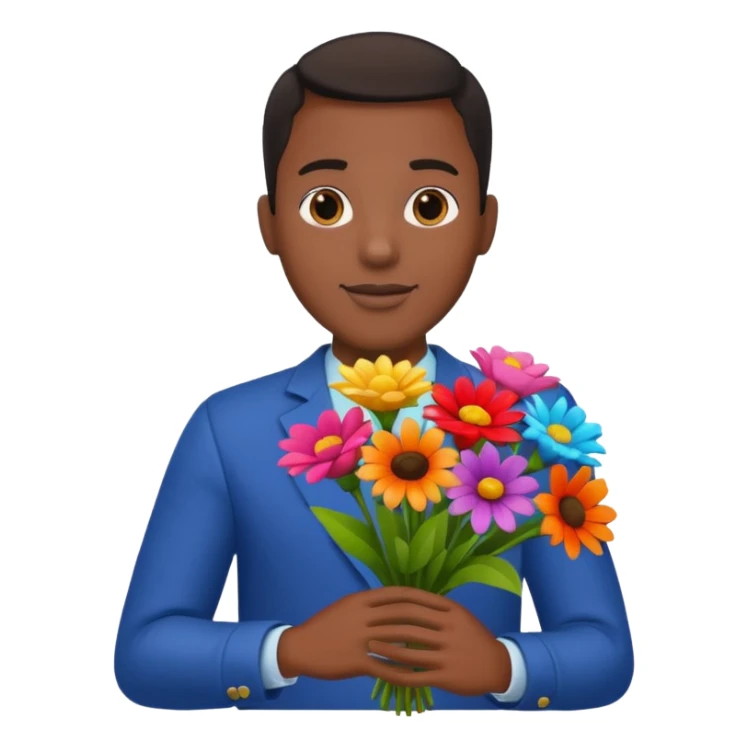 Black Male hand give a bogue of flowers sticker