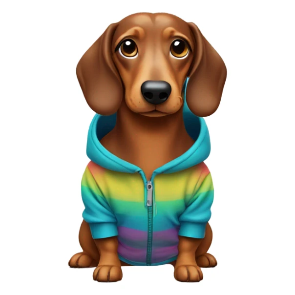 Sausage dog with hoody sticker