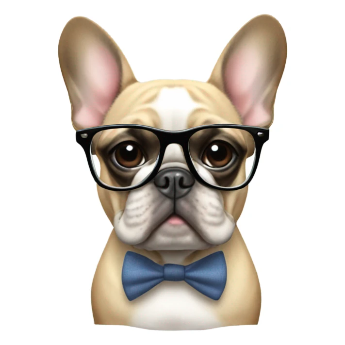 French bulldog with glasses sticker