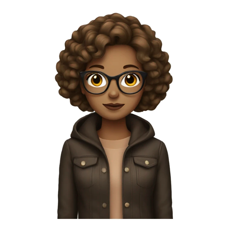 Stylish it girl with brown hair  sticker