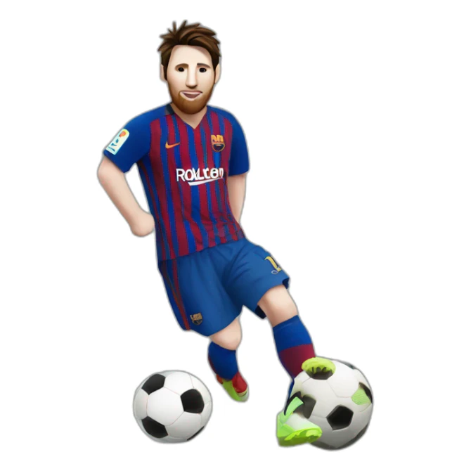 Messi with a soccer ball on his foot sticker