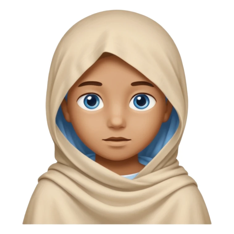 blue eyed desert child with creme cloth sticker