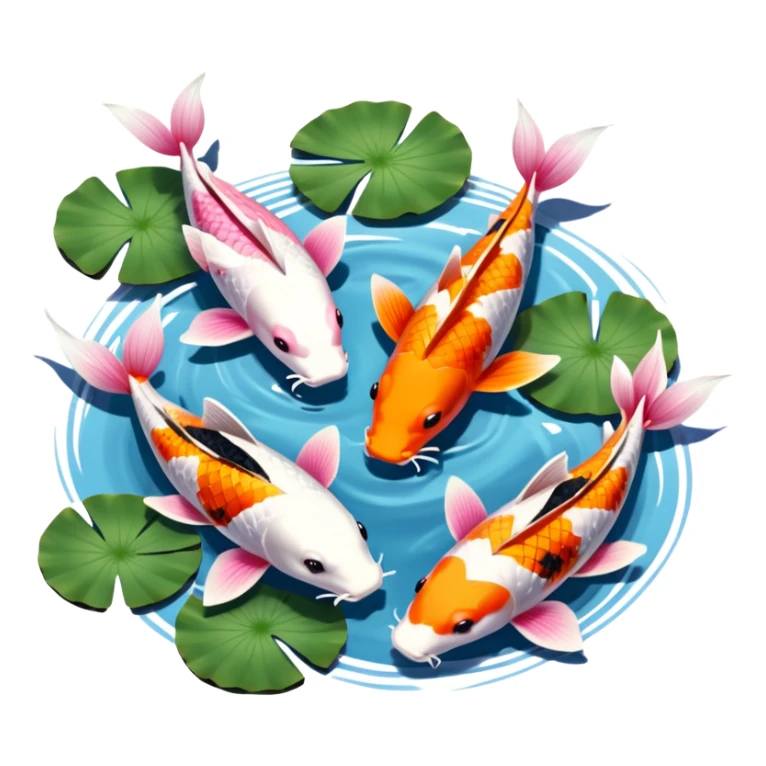 romantic koi and lotus pond sticker