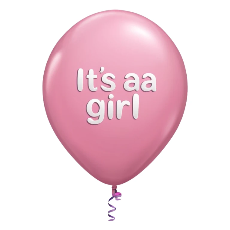 A light pink balloon with a text "it's a girl" on it sticker