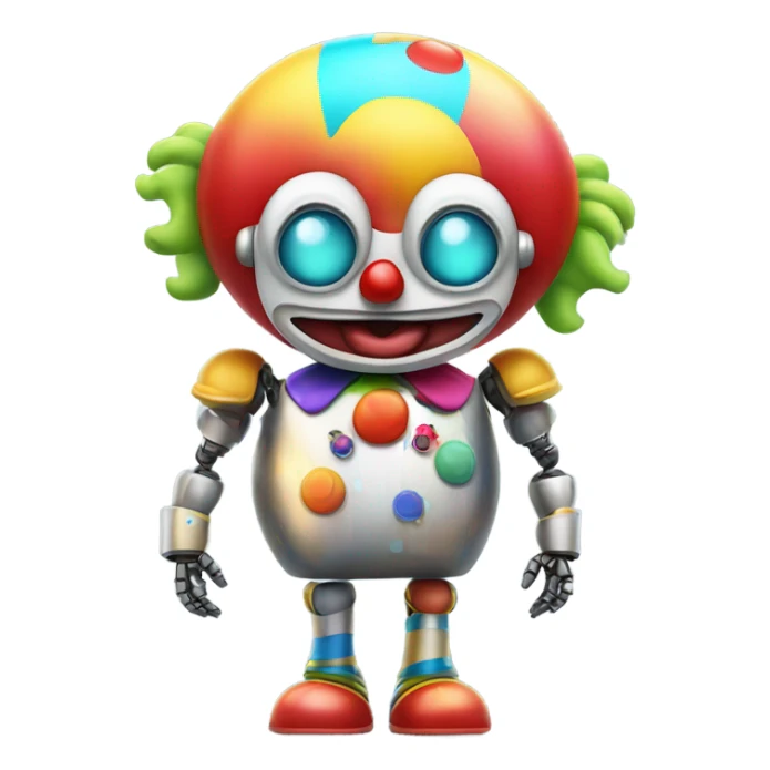 robot clown sticker