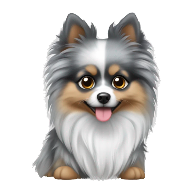 Blue merle Pomeranian with no white spots sticker