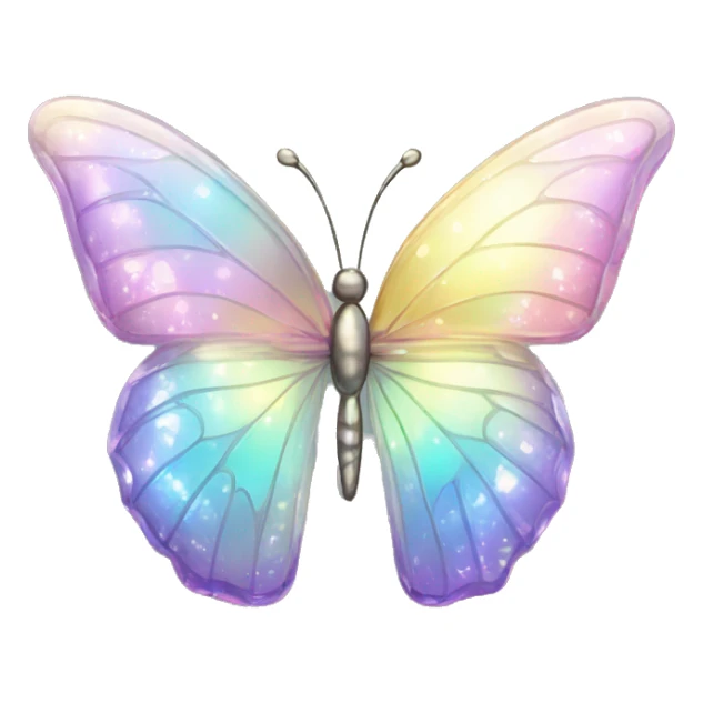 Sparkly glossy Pastel iridescent glass crystal butterfly sticker