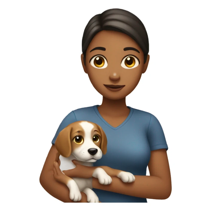 Girl With dog in a hand  sticker
