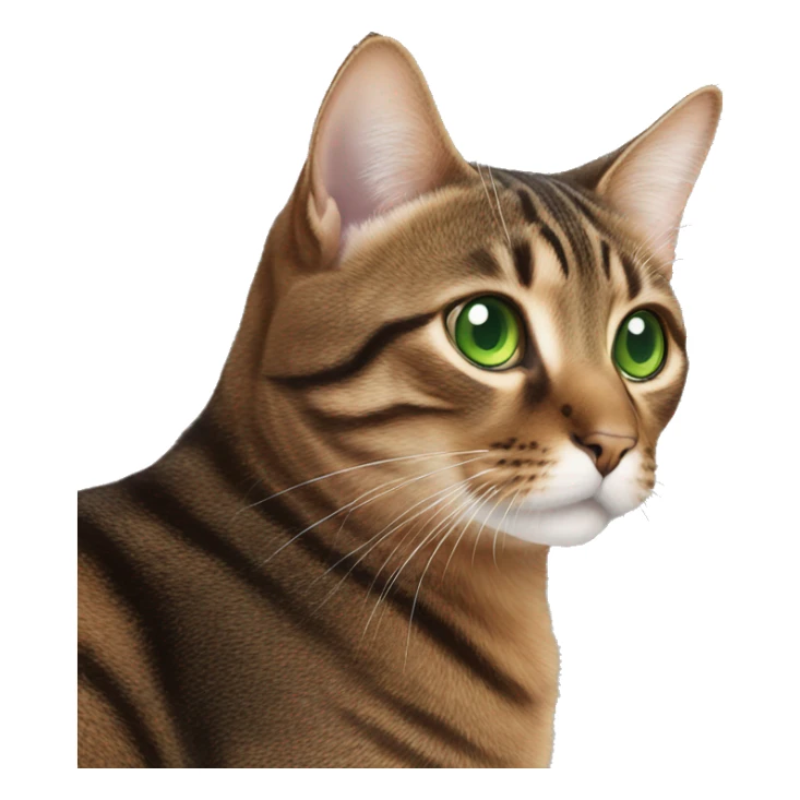 brown tabby cat with green eyes sticker