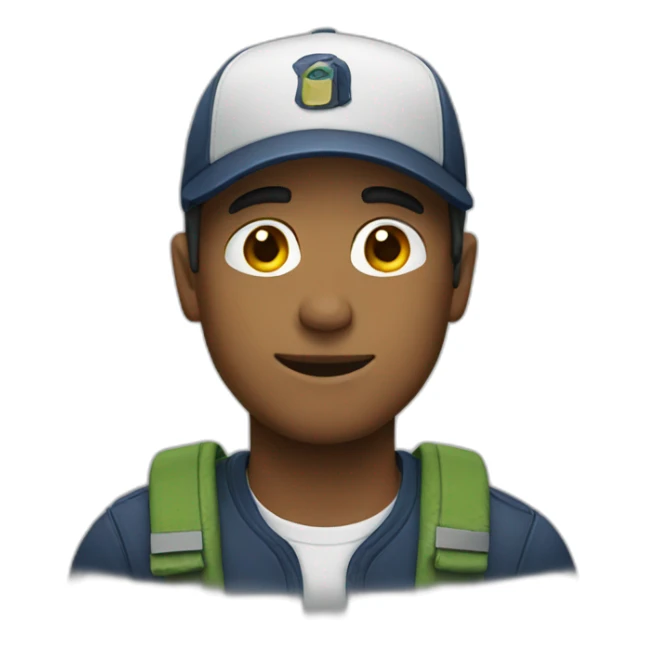 a man wearing cap sticker