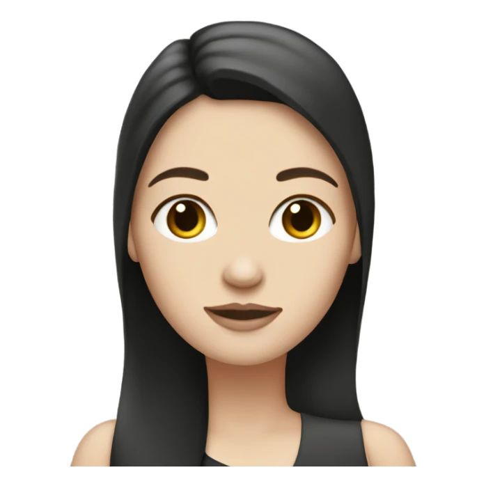 White girl with dark straight hair sticker