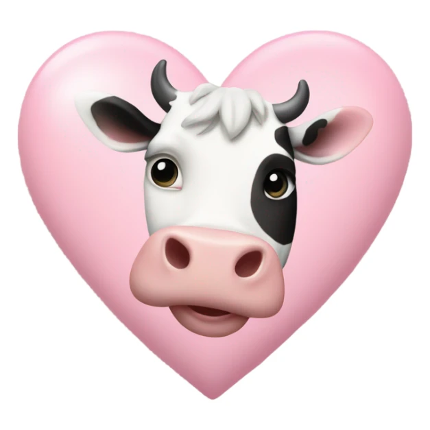 Light pink heart with cow print sticker