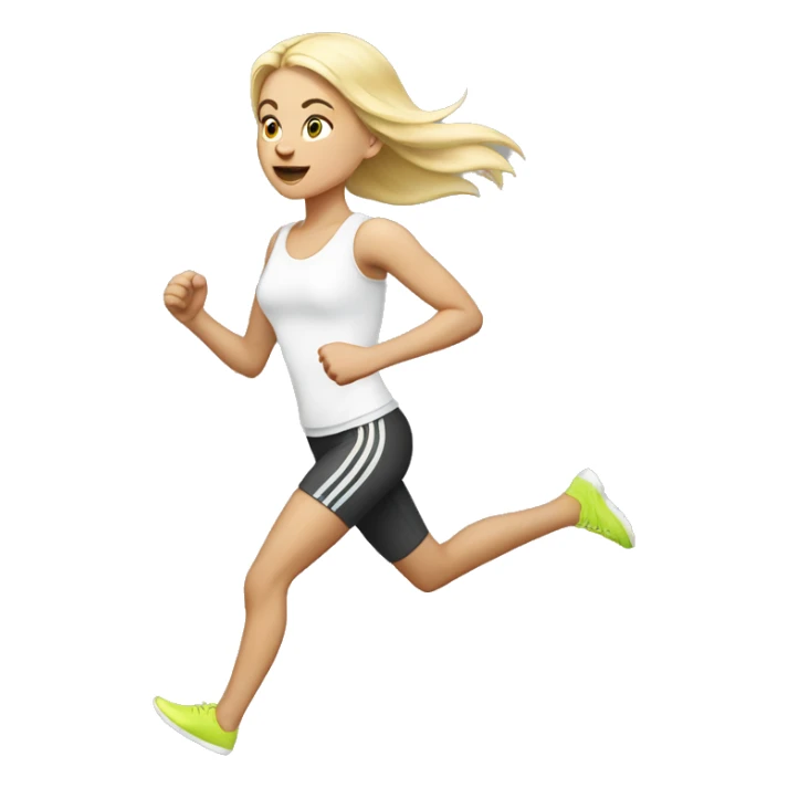 slavic blonde white skinny girl running  sticker