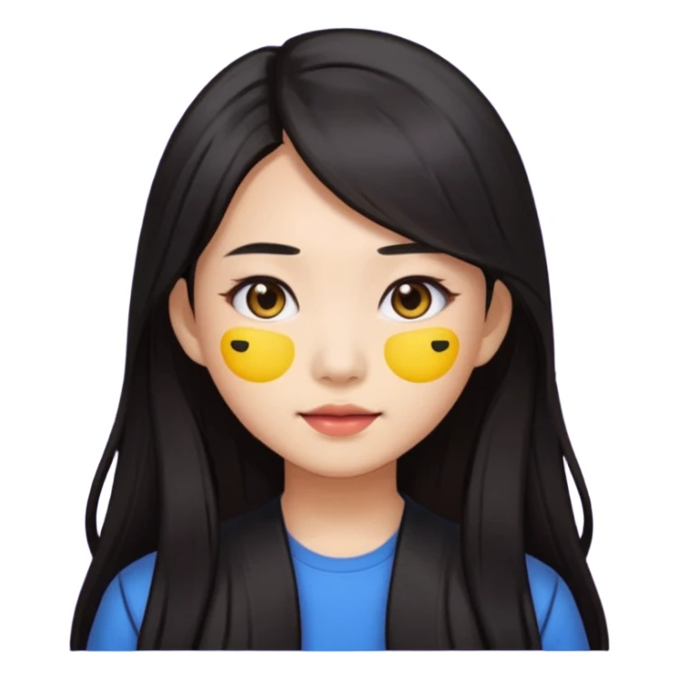 long dark hair asian girl emoji pack for twitch sticker