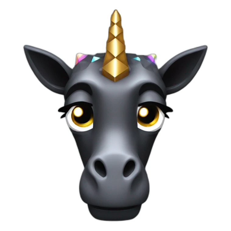 Minecraft Black Jiraffe Head With Diamond Unicorn Horn and Lazer Eyes sticker