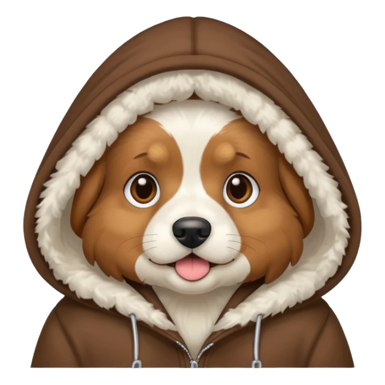 Dog wearing hoodie sticker