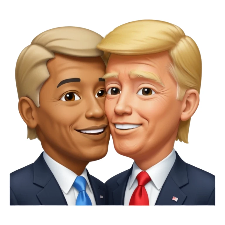Donald trump and Obama kissing sticker