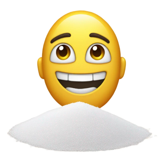 happy emoji whit a pile of salt sticker