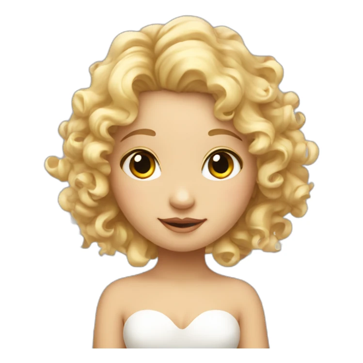cute Angel fairy with wings and curly blond hair sticker