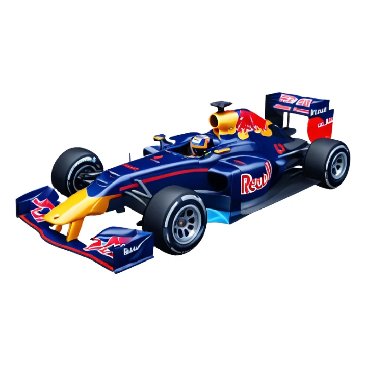 Crea un emoji de carro de f1 de red bull sticker